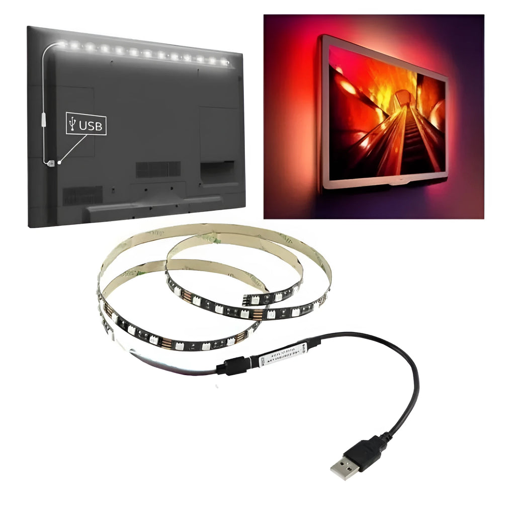 USB LED strip light 1 metre SMD5050 multi-colour decorative lamp with USB cable