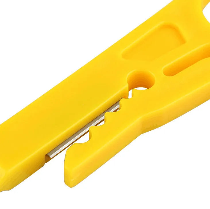 Yellow mini portable wire stripper tool with 0.6 mm stripping diameter
