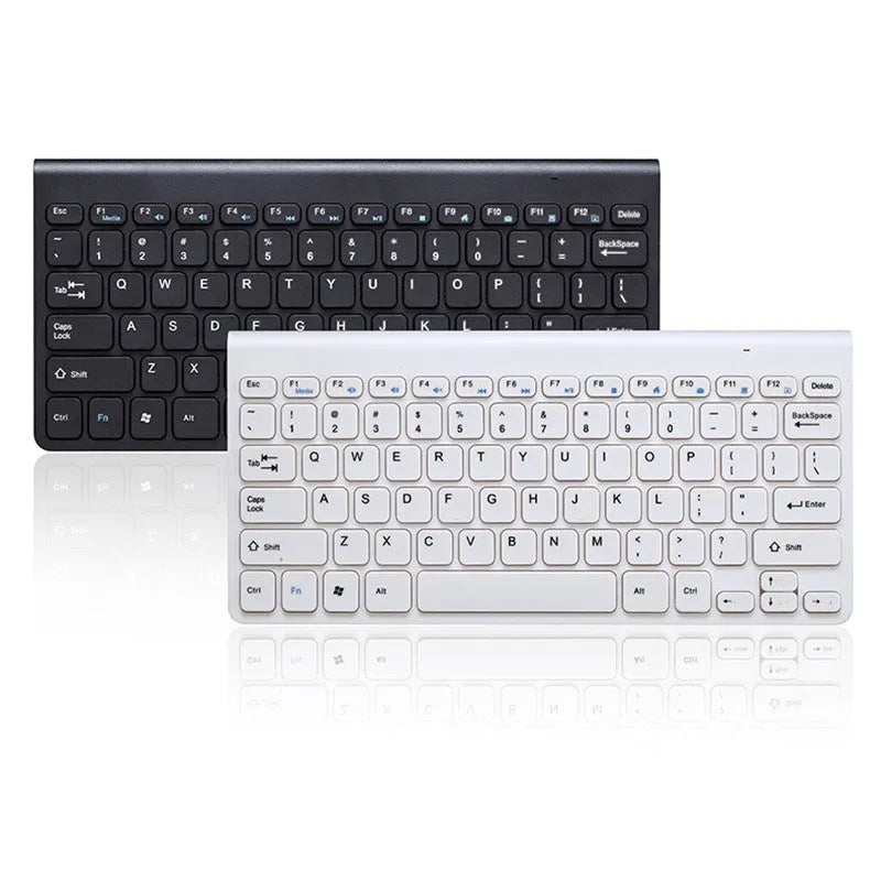 Black and white wireless keyboard and mouse set with UK layout and USB receiver