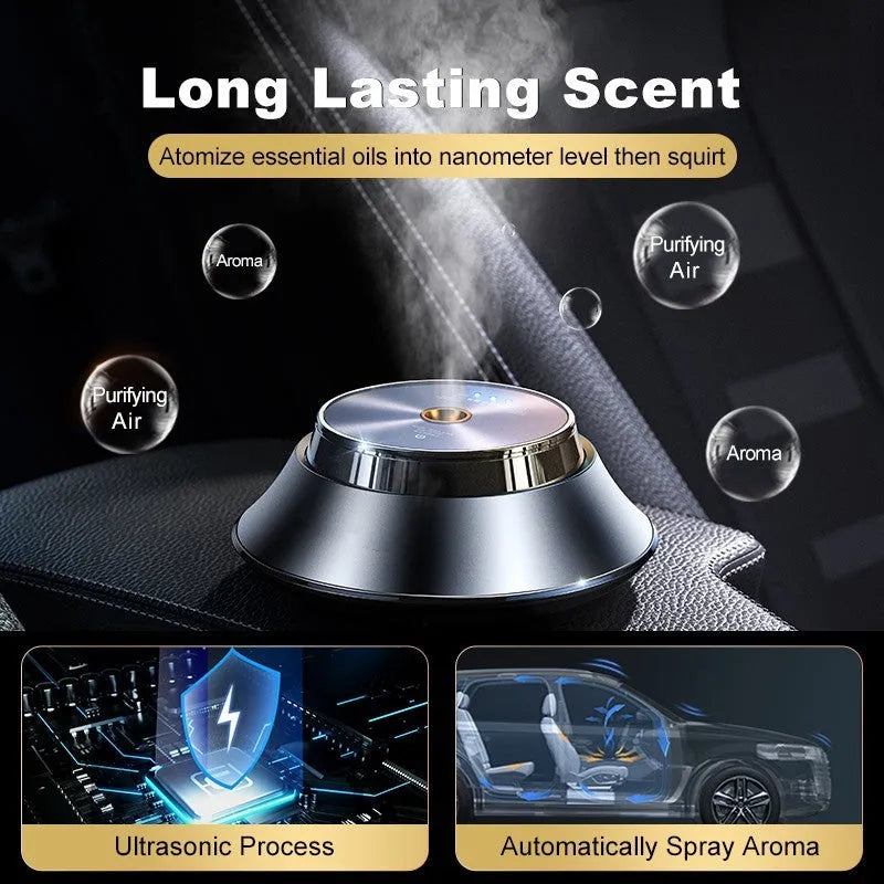 Black butterfly-design metal car aromatherapy diffuser with USB cable and 50 ml essential oil bottle
