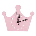 Wooden cartoon wall clock with playful design, battery operated, showing character shapes on clock face