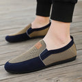Men's canvas casual board shoes in grey with rubber sole and lace-up closure