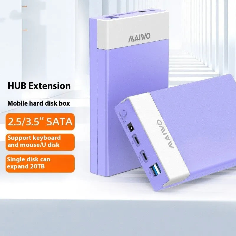 USB 3.0 external hard drive enclosure for 3.5-inch SATA hard drives with power adapter and data cable