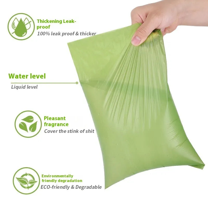 EPI degradable pet waste bags in various colours with dispenser units for dog and cat waste cleanup