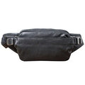 Men's small black head layer cowhide cross-body backpack with zip closure and single shoulder strap