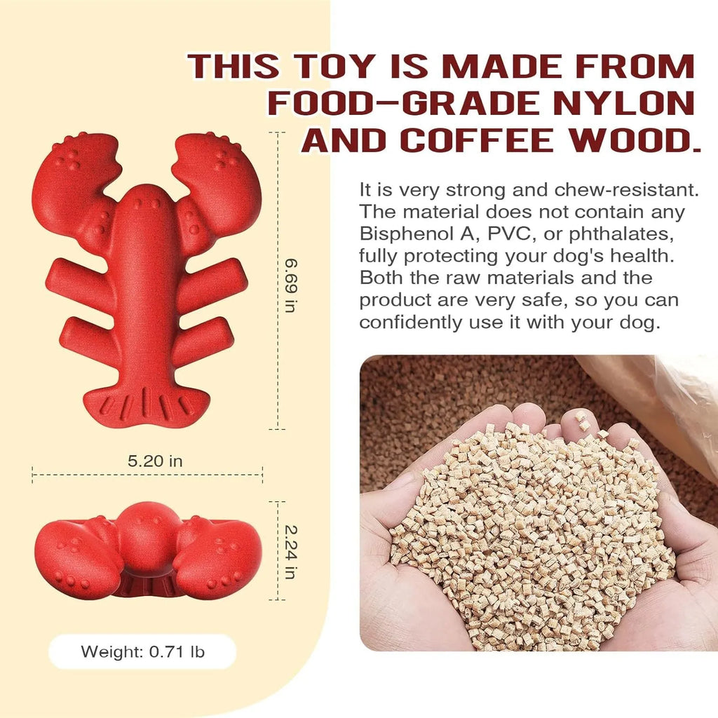 Red nylon dog chew toy for large breed aggressive chewers showing teeth cleaning texture