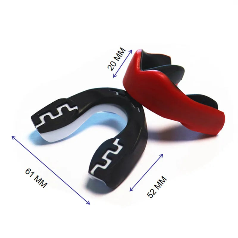 Adult boxing mouthguard with printed tooth design in multiple colour options for martial arts training