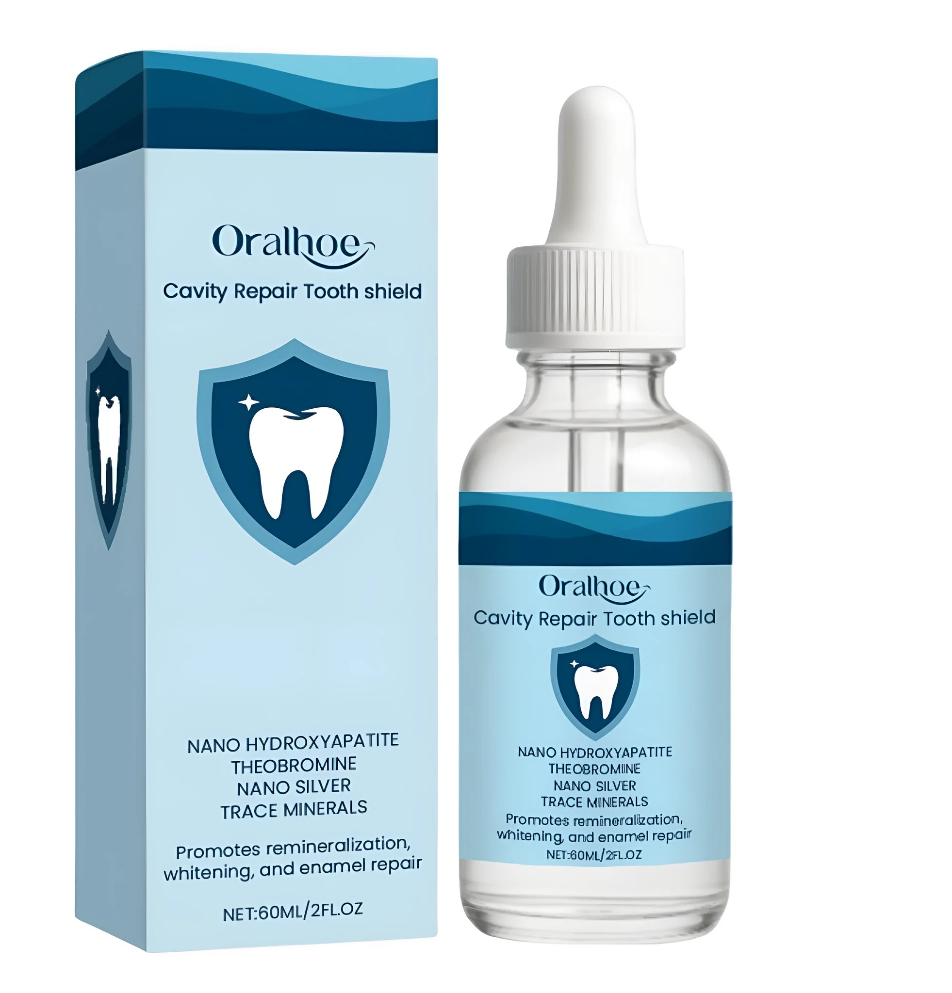 60ml dental restorative fluid bottle with hydroxyapatite formula for enamel restoration and oral care