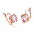 Korean retro style crown ear clip earrings for women in rose gold and white gold colour finishes.