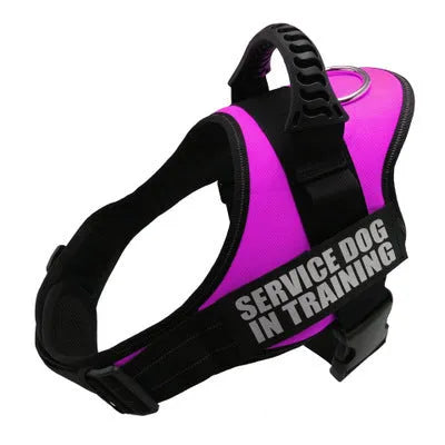 Reflective adjustable no-pull dog harness vest with chest strap and D-ring leash attachment
