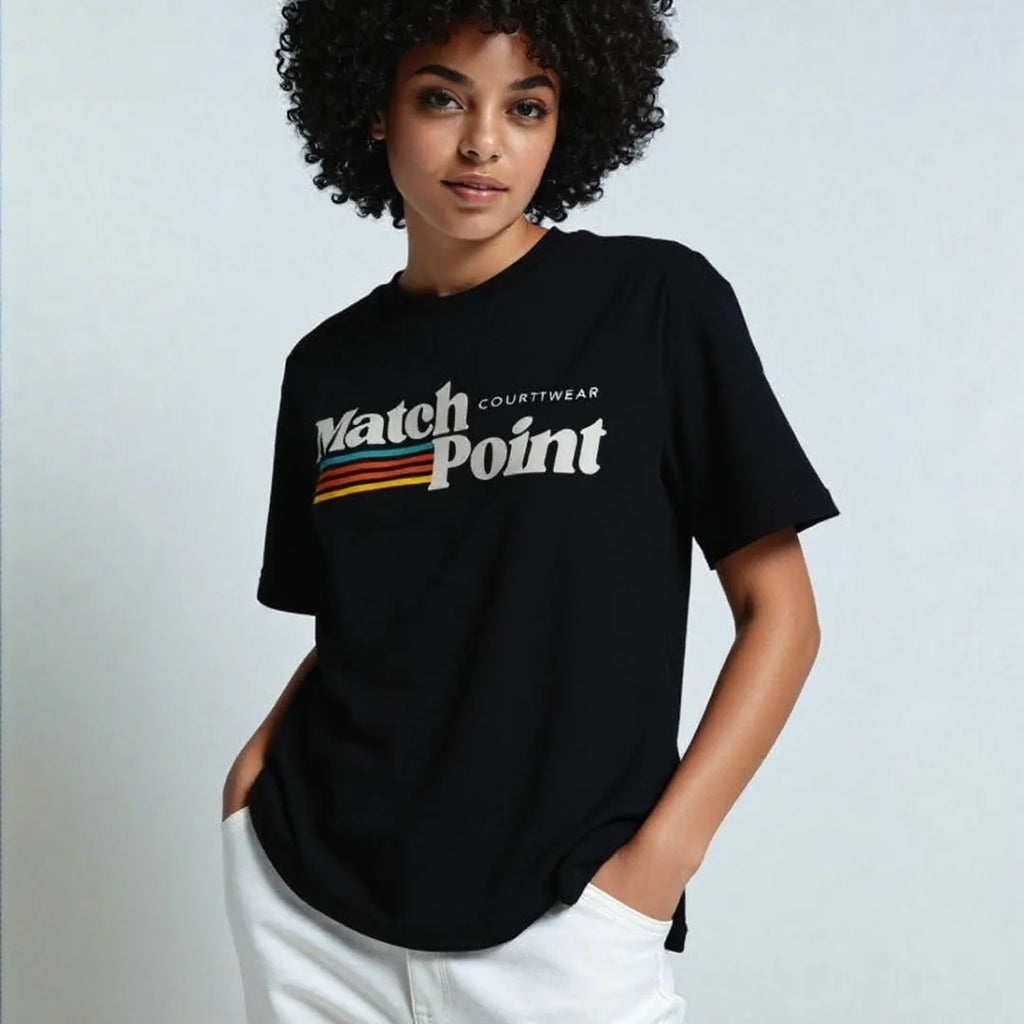Black men's T-shirt with 3D digital printed pattern, short sleeves, and round neck