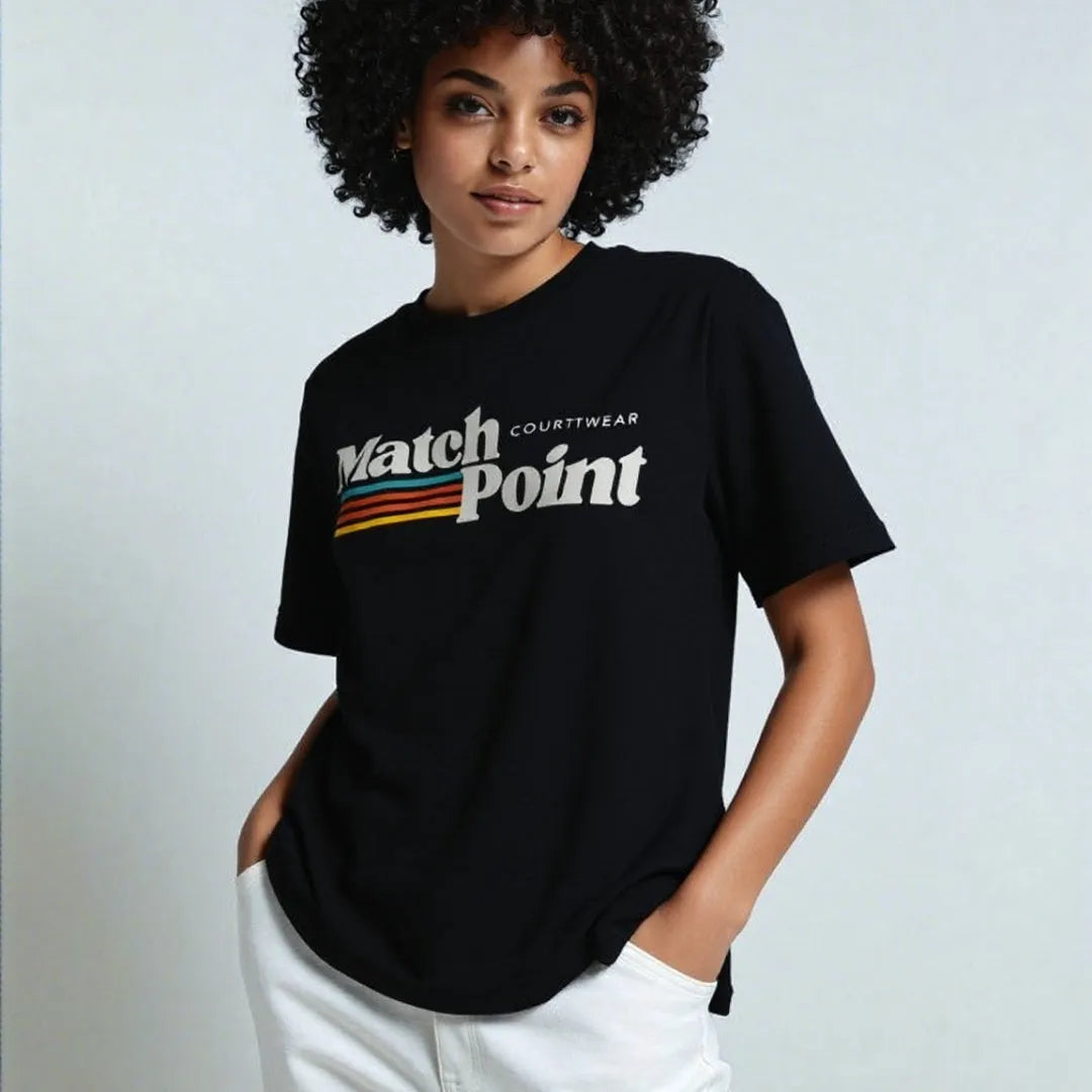 Black men's T-shirt with 3D digital printed pattern, short sleeves, and round neck