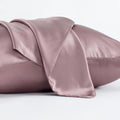 Dark grey mulberry silk envelope pillowcase laid flat, showing solid colour and clean finish.