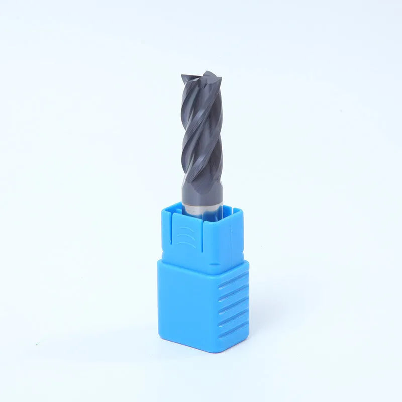 Carbide milling cutter with straight shank and spiral cutting edges for metalworking