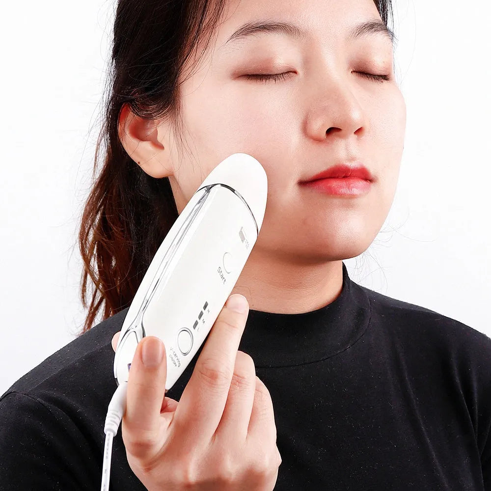 Wrinkle removal V-shape anti-aging skin care beauty device with RF HIFU, 17cm ABS, home use