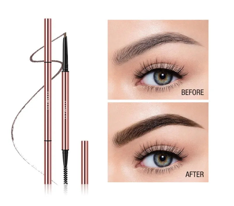 Refillable eye brow make-up pencil in colour box with six shade options shown