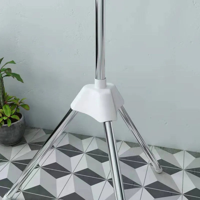 Mobile split stainless steel three-layer drying rack with plastic clips for socks and ties