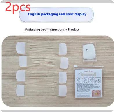 V27 skin tone neck pattern lifting sling with 20 firming adhesive patches on white background