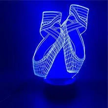 3D ballet shoe night light with colourful LED illumination and remote control