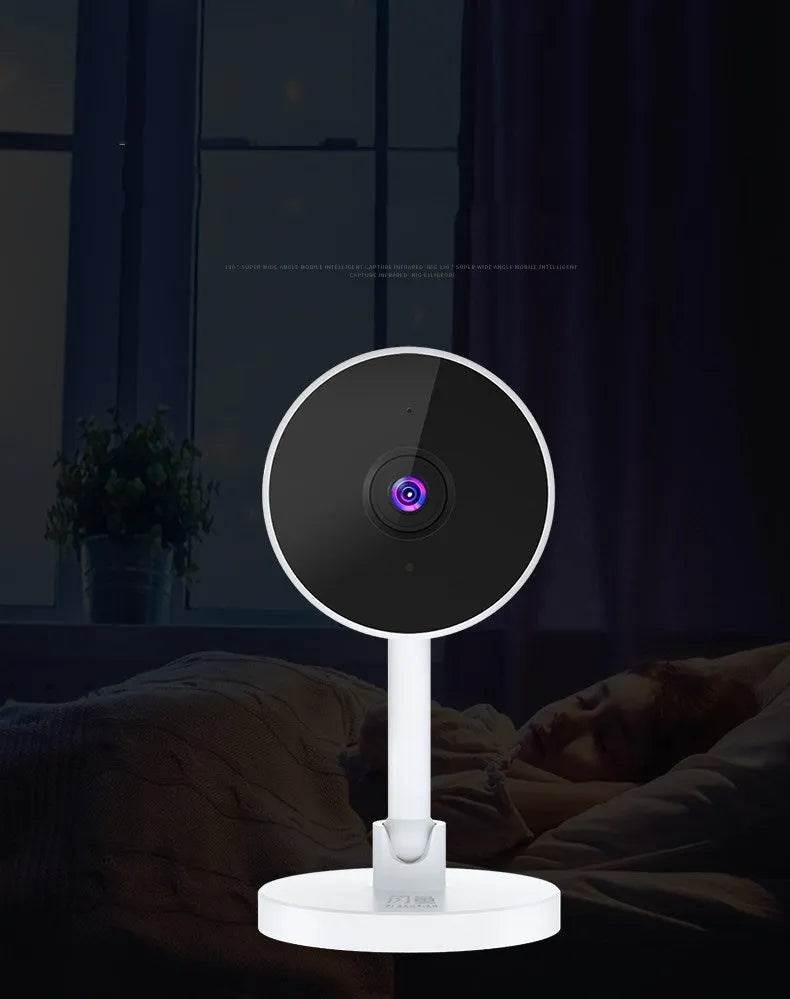 White gun-style Flash Fish WiFi security camera with 1080p HD recording and intelligent network alarms