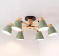 Nordic isn macaron ceiling pendant lamp with ironwood construction in multiple colour options