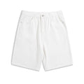 Men's light blue denim shorts with a five-pocket design and straight-leg cut on a mid-waist fit.