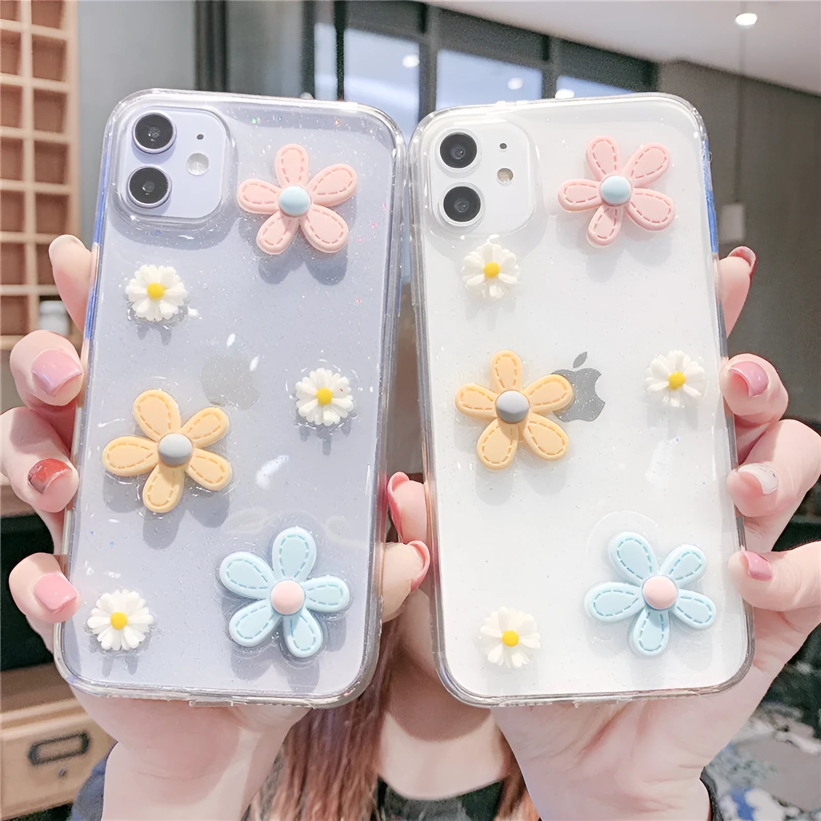 New Year's flowers soft rubber protective phone case for Apple iPhone models