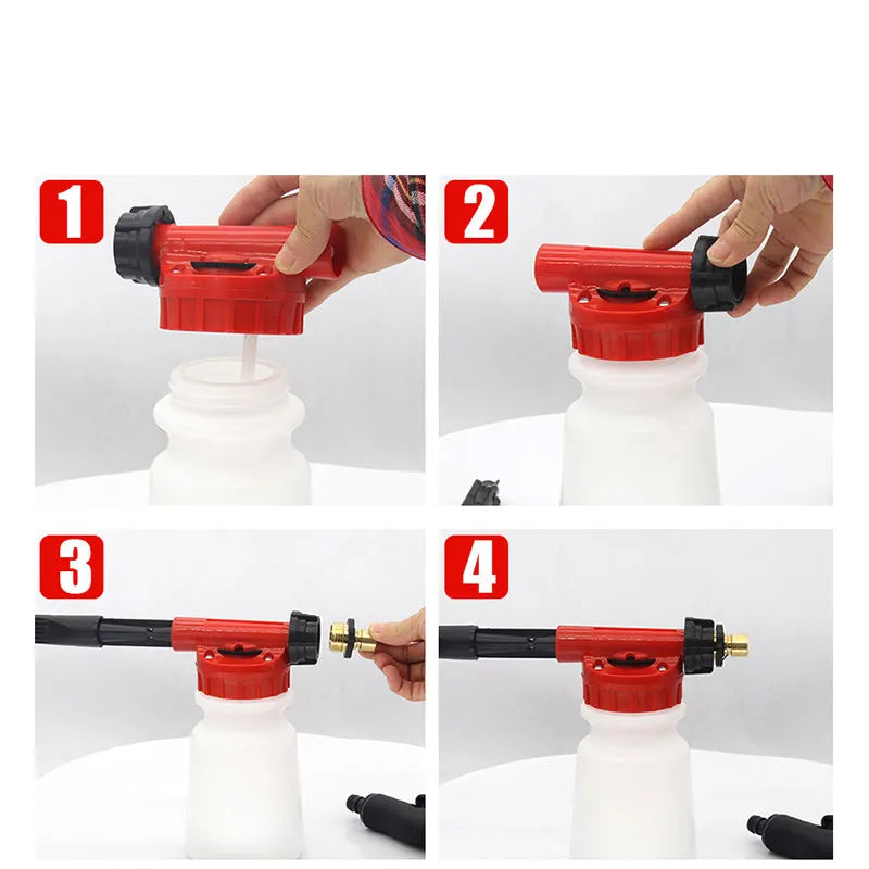 Compact foam pot high pressure water gun for small garden watering and pesticide spraying
