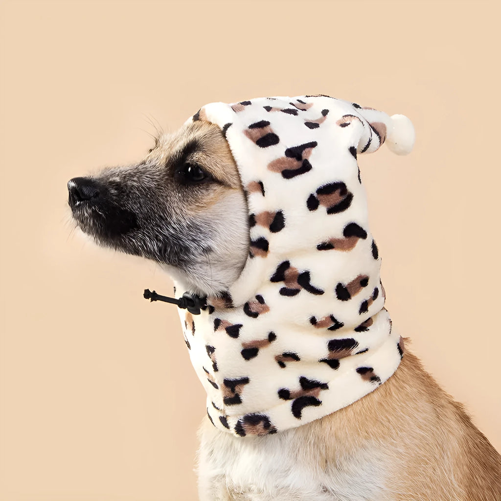 Cute bear headdress with rabbit ears pet hat for dog or cat in leopard print colour