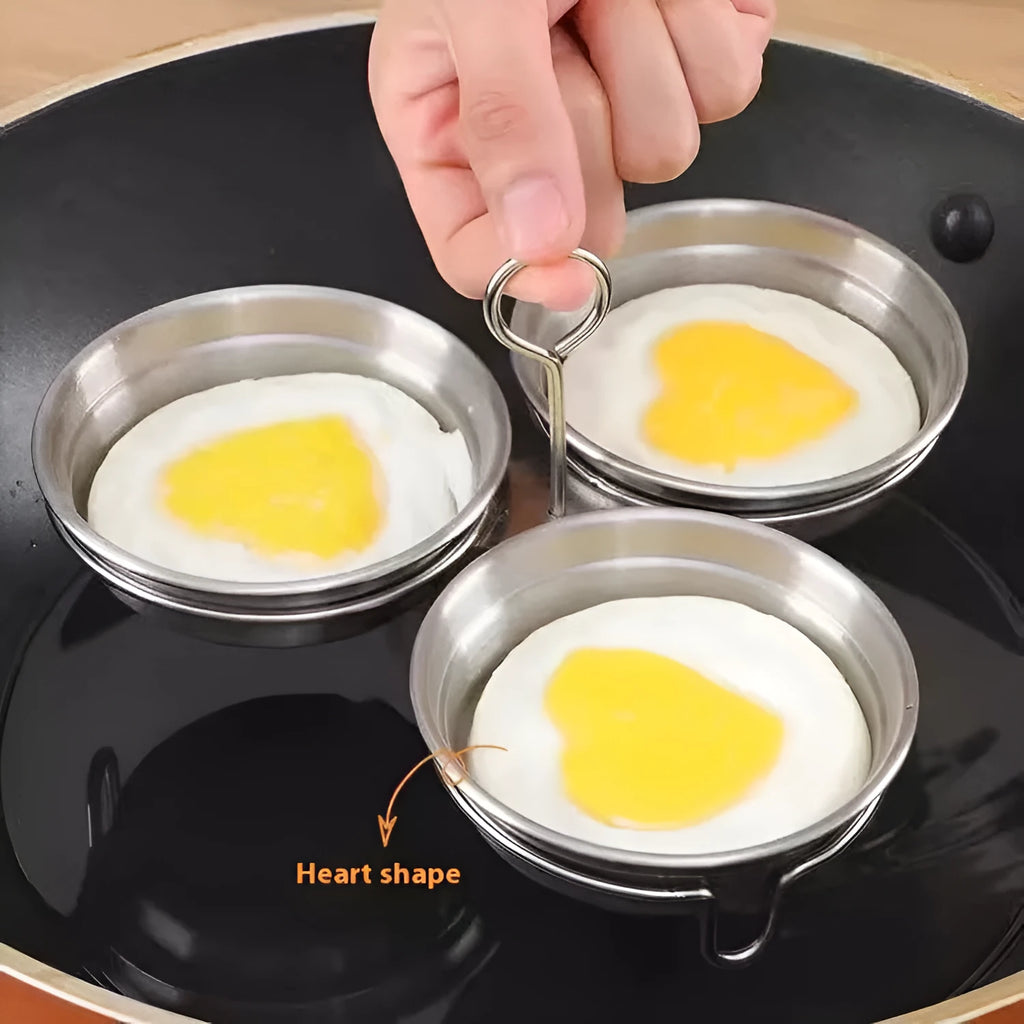 Heart-shaped stainless steel mini egg steamer for household kitchen use