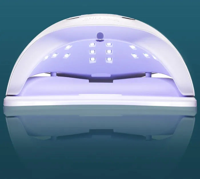 White nail polish baking lamp dryer with dual UV LED light source and control panel