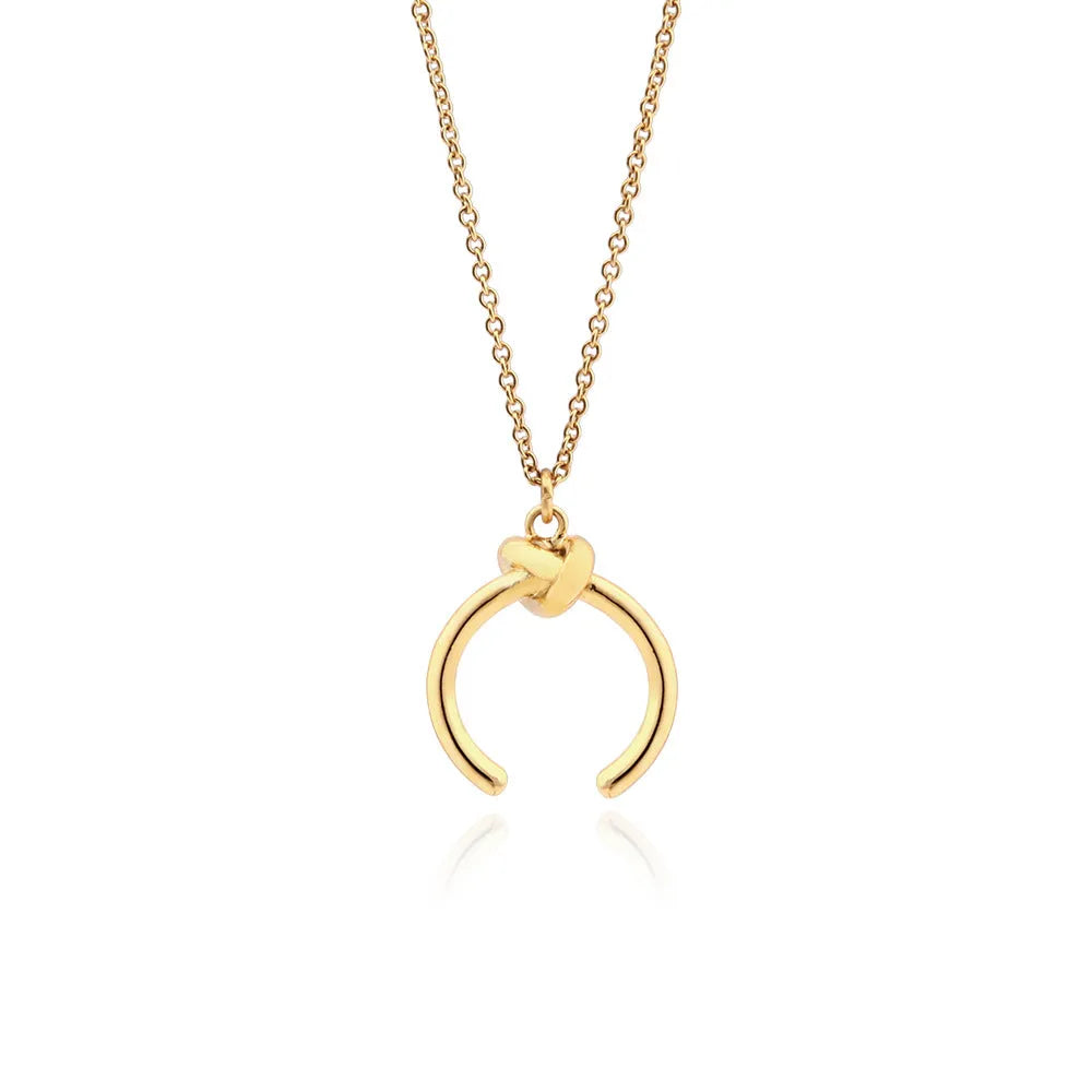 Vintage geometric pendant necklace with adjustable copper chain in gold or silver electroplated finish