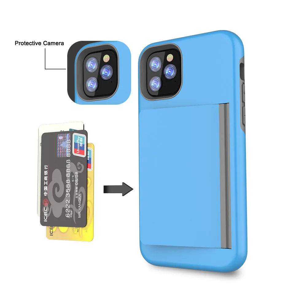 Solid colour iPhone 11 mobile phone case in black, made from TPU and PC material.