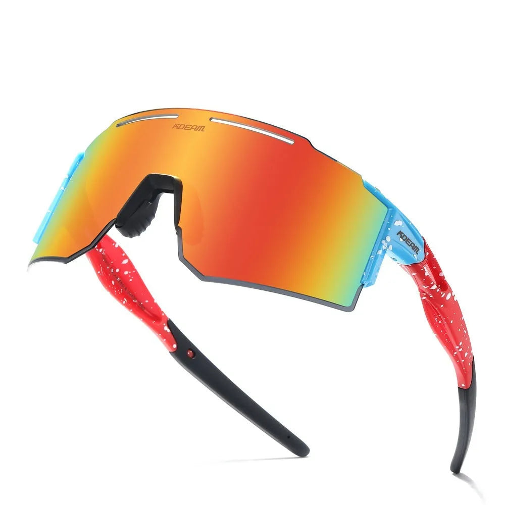 Ultralight TR90 polarized cycling sunglasses frameless sport glasses in a dazzling colour