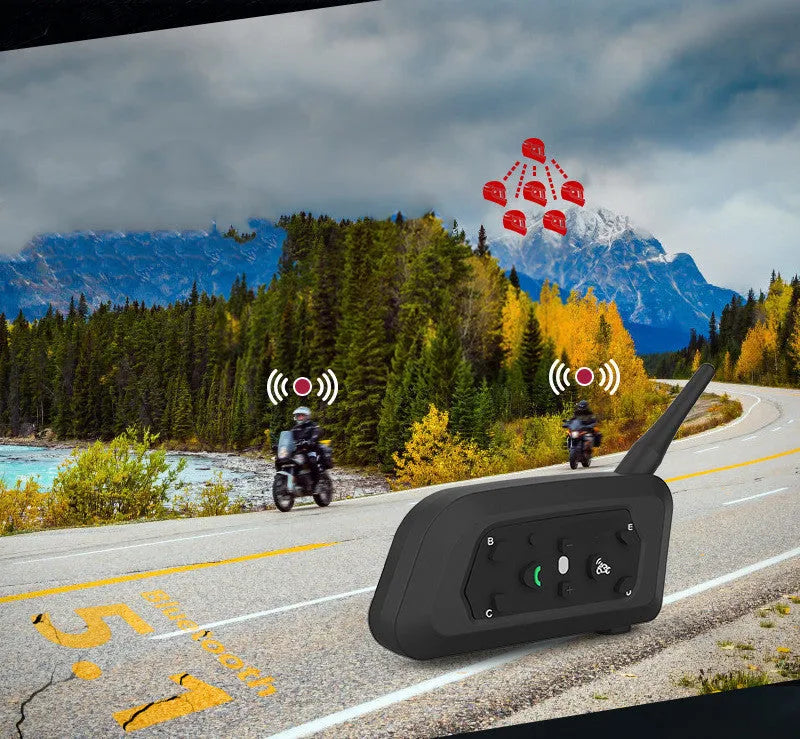 V6pro motorcycle helmet Bluetooth intercom unit with headset and mounting accessories