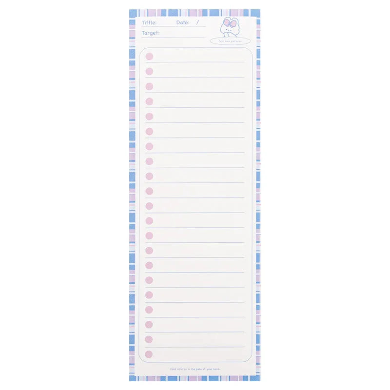 Ins Wind long note pad with 50 sheets 80g paper 91x256mm double tape paper cover