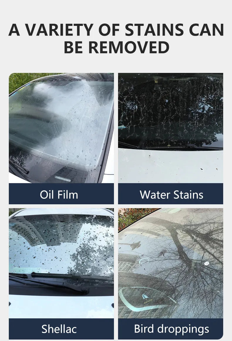 Tube of Glass Oil Film Remover Cleaning Cream for car windows, available in 50ml 100ml 200ml sizes.
