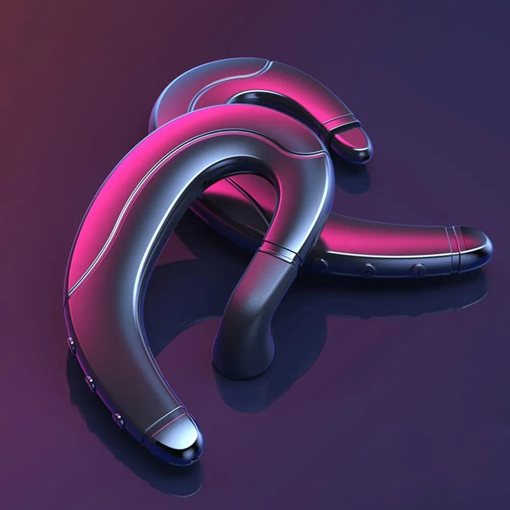 Out of ear driving earphones single ear style Bluetooth V4.1 black colour