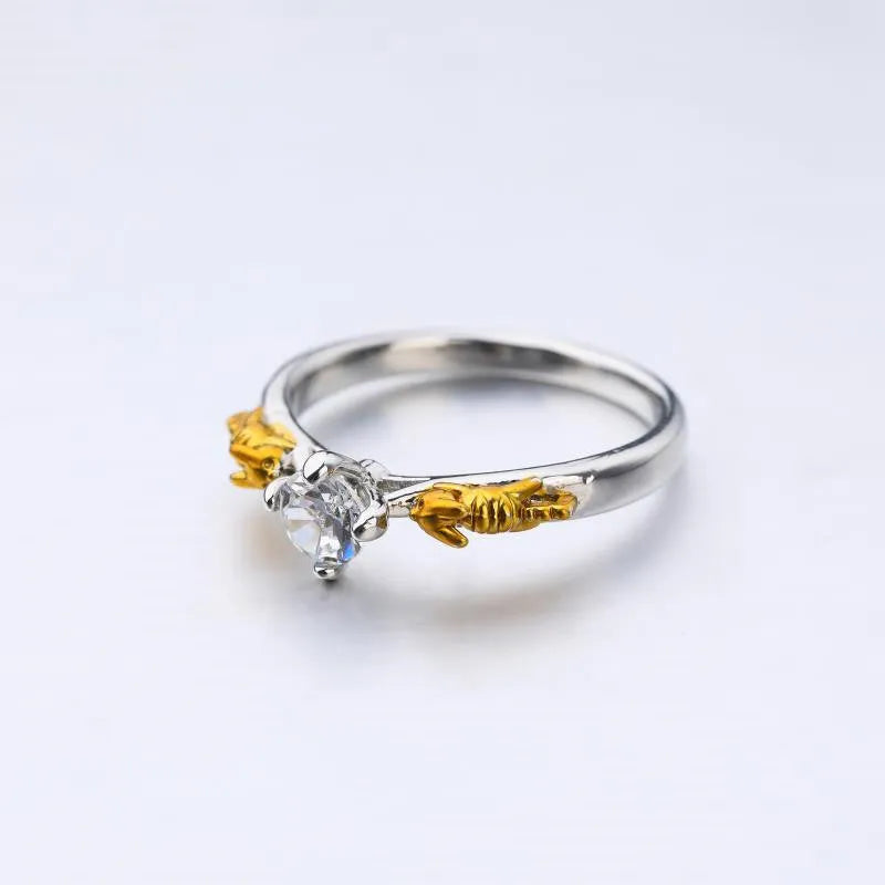 Copper crystal crown ring in black gold colour showing crown modelling design