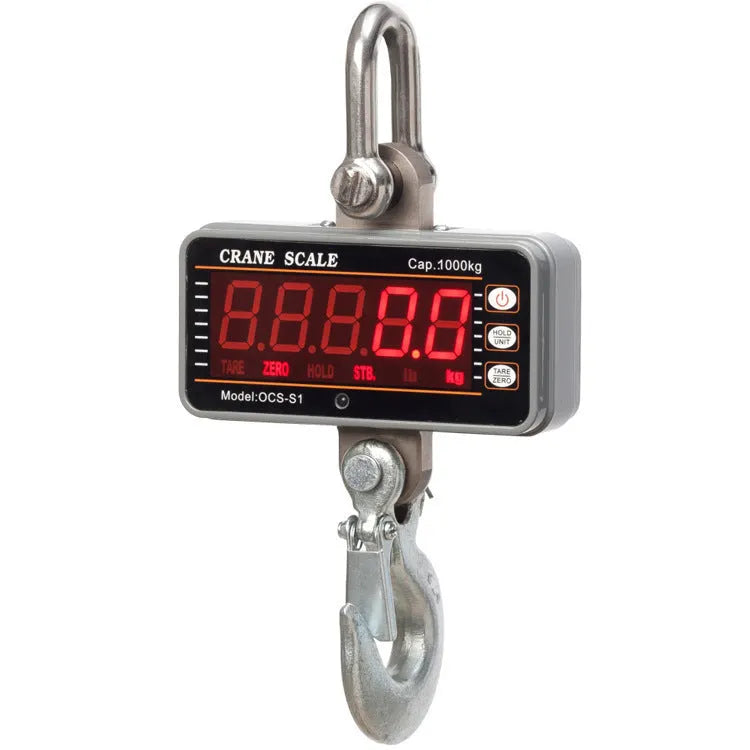 Orange electronic crane scale with digital display for 500kg capacity weighing