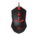 USB wired optical mouse black red with ergonomic design and 6 buttons for desktop computers