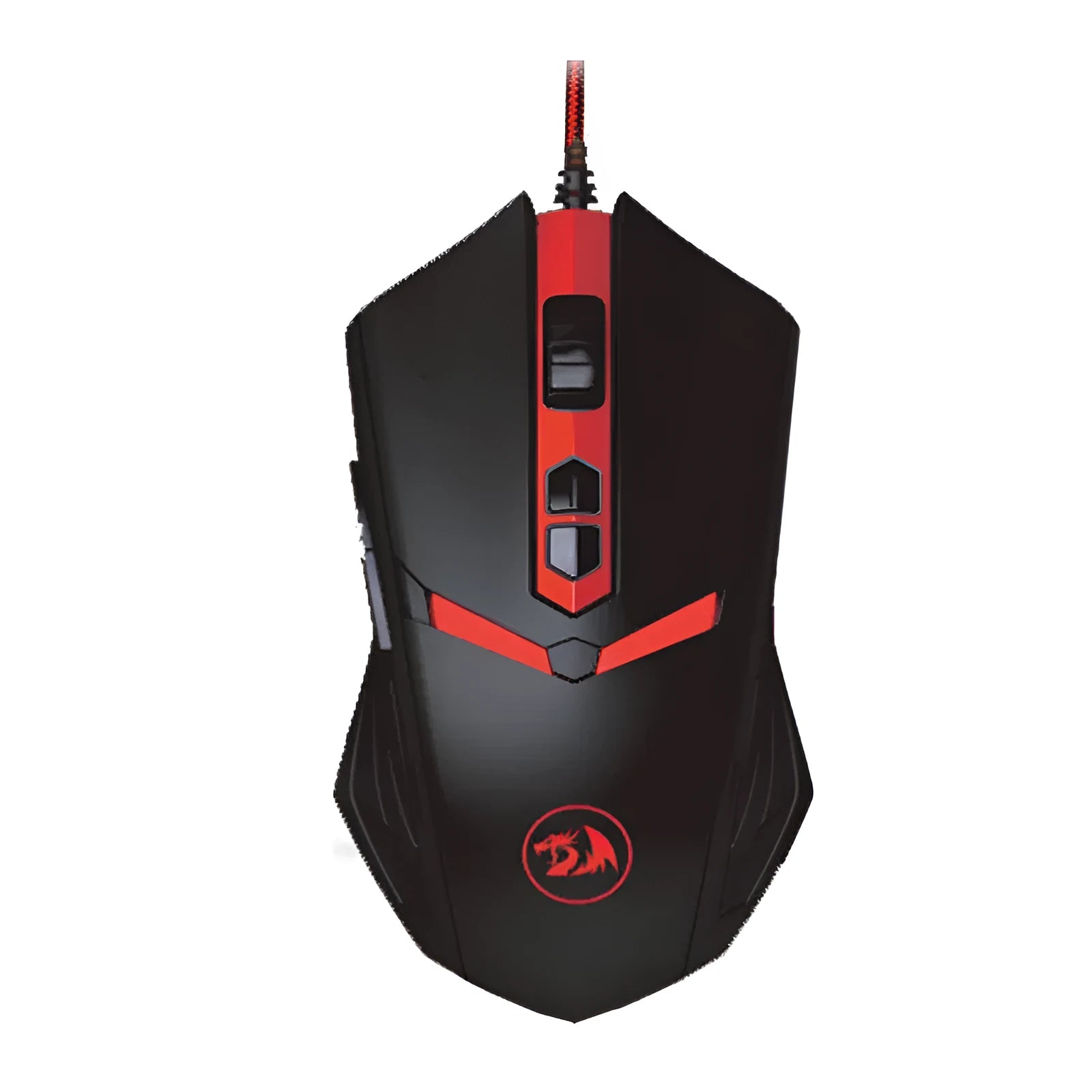 USB wired optical mouse black red with ergonomic design and 6 buttons for desktop computers