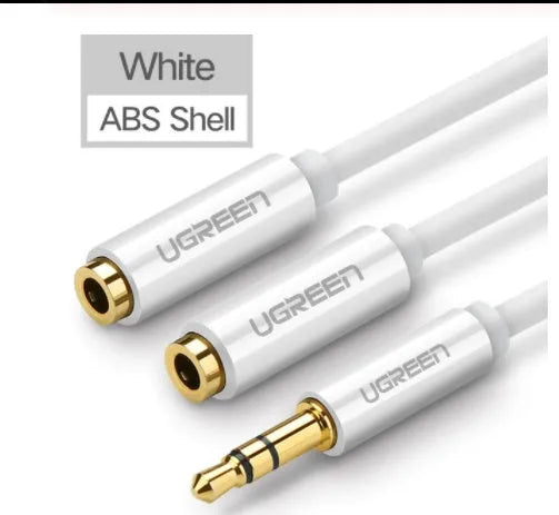 20cm black 3.5mm earphone cable with gold-plated connectors