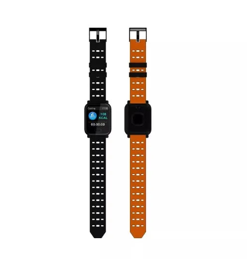 A6 smart bracelet with colour screen and black silicone strap on a wrist