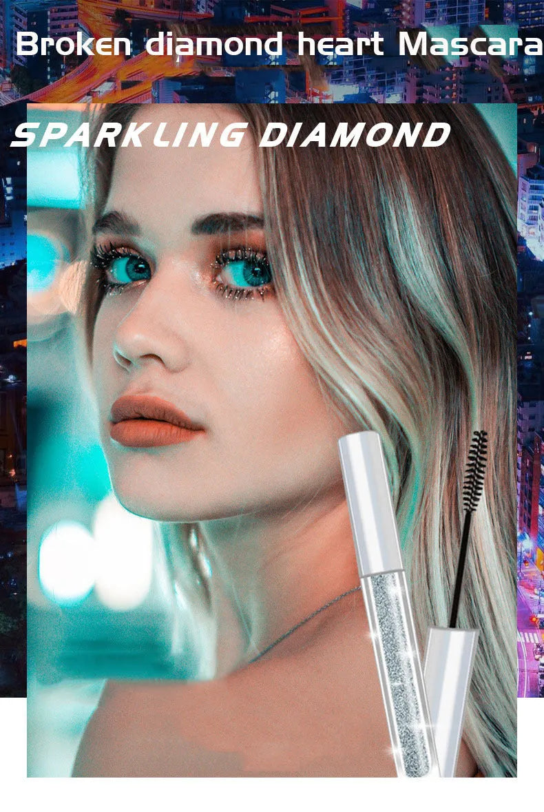 Black Eye Mask Crushing Drill Mascara 13ml in silver tube with waterproof sweatproof natural thick curly lash effect