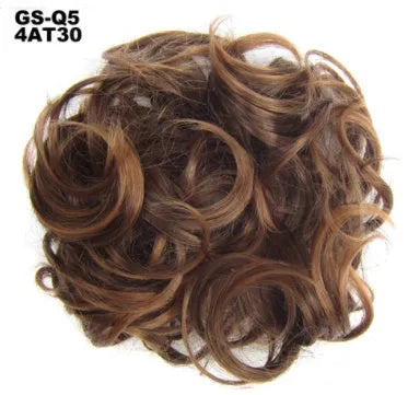 Synthetic wavy curly messy hair bun for women, 12cm diameter, thick hair style, available in multiple colours