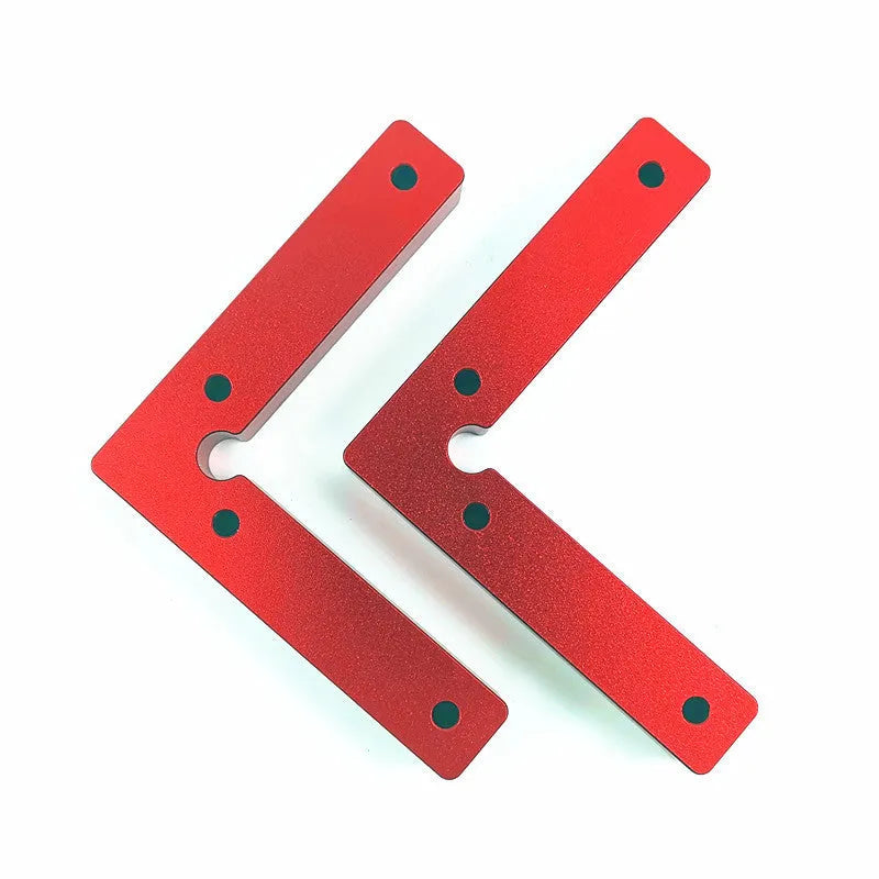 Aluminium right angle positioning block for woodworking jigsaw fixture with accurate scale