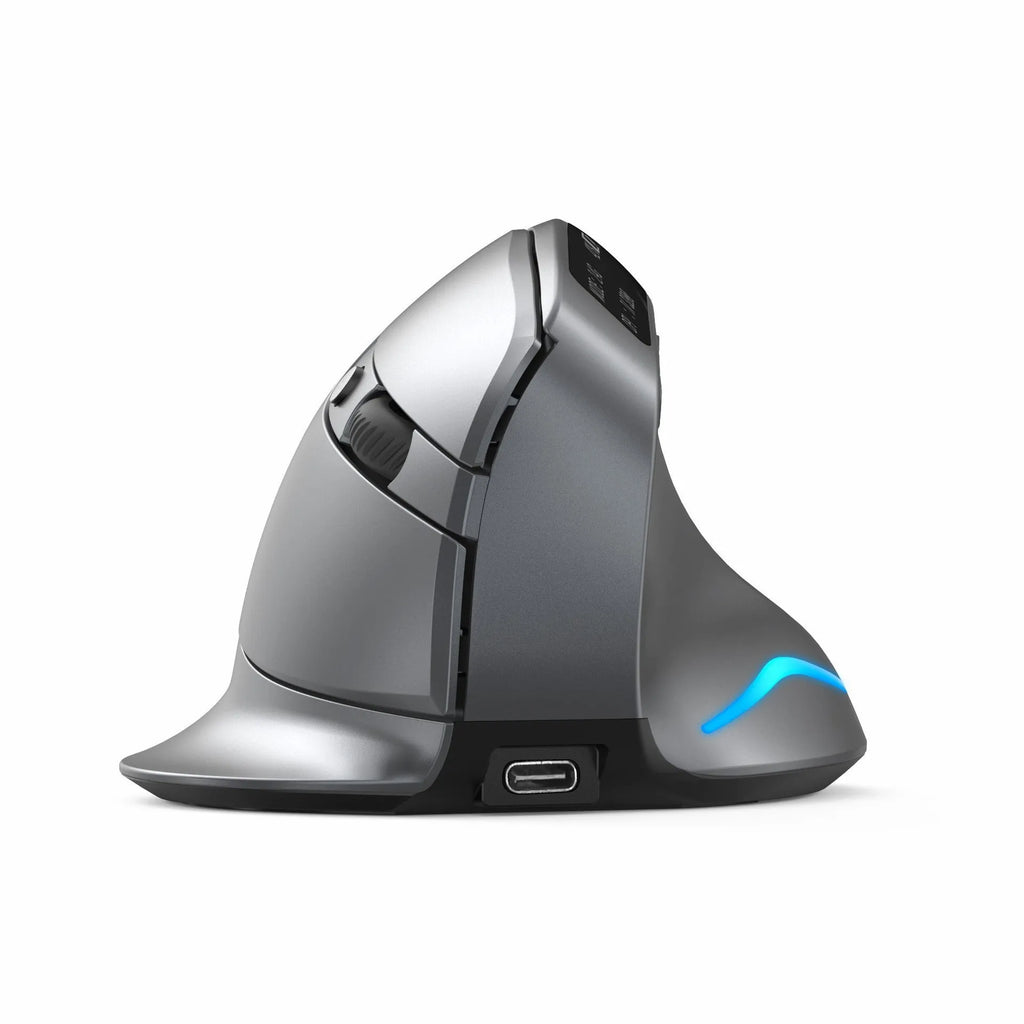Gray self-charging Bluetooth dual-mode vertical mouse for laptop