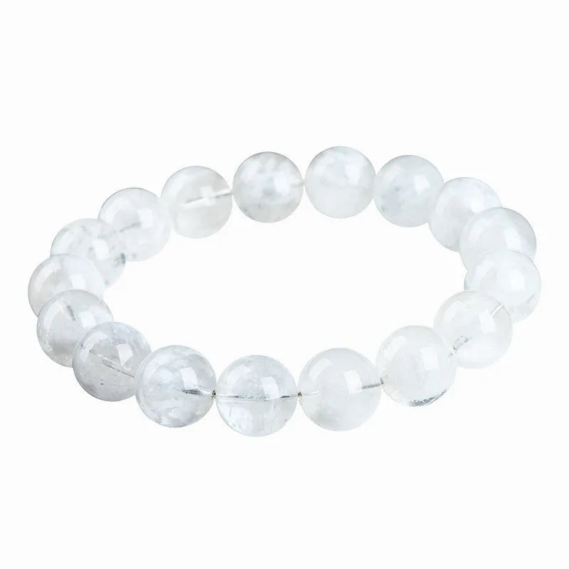 Women's crystal bracelet with geometric natural blizzard snowflake beads and Ruyi design elements