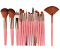 MAANGE 18-piece makeup brush set showing fan brushes and various cosmetic applicators